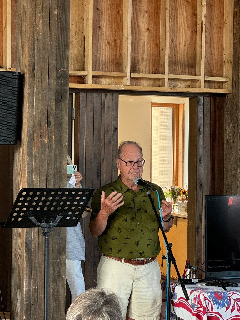 Mayor Ward of the City of Sturgeon Bay speaks to the audience during the Soft Opening of the Door County Granary.